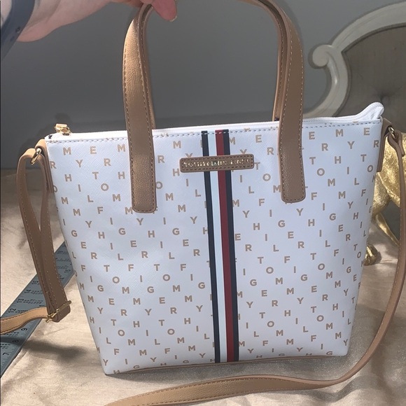 Tommy Hilfiger White and Tan Women's Bag - Picture 1 of 7